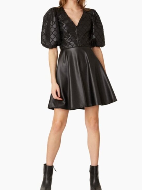 Shoshanna Dresses & Skirts - Shoshanna Oakley Faux Leather Minidress, NEW WT, Jet (Size 8)